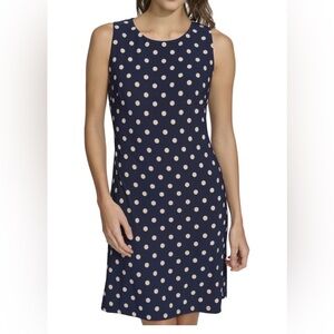 Harper Rose Navy and Cream Polka Dot Dress SZ 4